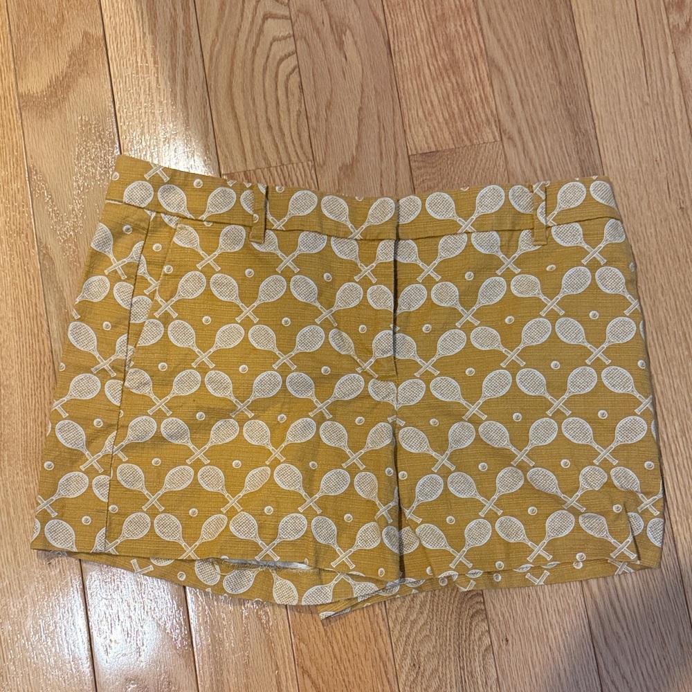 Ann Taylor Mustard Tennis Pattern Shorts - 10
